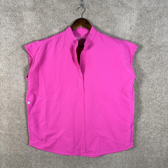 Figs Tops - Figs Scrub Top Womens Small Pink Technical Collection Rafaela Oversized Medical